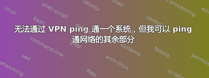 无法通过 VPN ping 通一个系统，但我可以 ping 通网络的其余部分