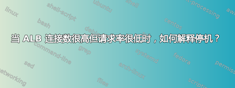 当 ALB 连接数很高但请求率很低时，如何解释停机？