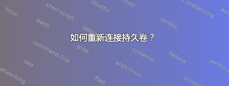 如何重新连接持久卷？