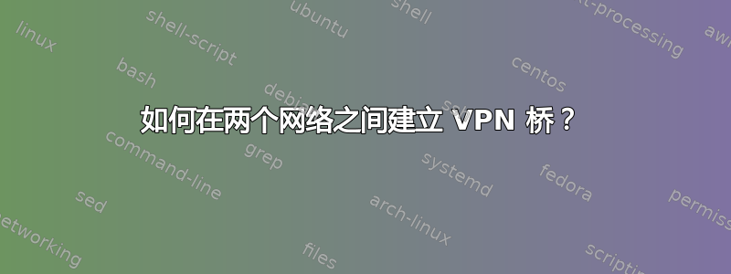 如何在两个网络之间建立 VPN 桥？