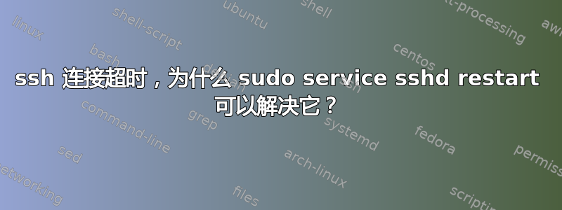 ssh 连接超时，为什么 sudo service sshd restart 可以解决它？