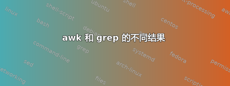 awk 和 grep 的不同结果