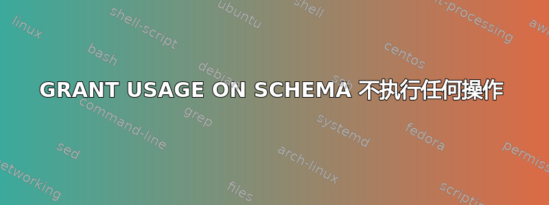 GRANT USAGE ON SCHEMA 不执行任何操作