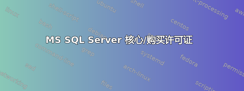 MS SQL Server 核心/购买许可证 