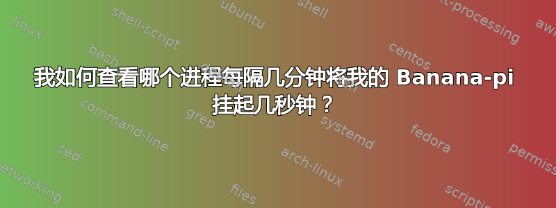 我如何查看哪个进程每隔几分钟将我的 Banana-pi 挂起几秒钟？