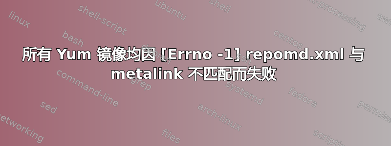 所有 Yum 镜像均因 [Errno -1] repomd.xml 与 metalink 不匹配而失败