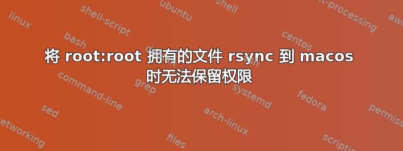 将 root:root 拥有的文件 rsync 到 macos 时无法保留权限