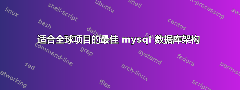 适合全球项目的最佳 mysql 数据库架构