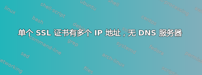 单个 SSL 证书有多个 IP 地址，无 DNS 服务器