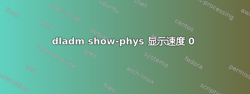 dladm show-phys 显示速度 0