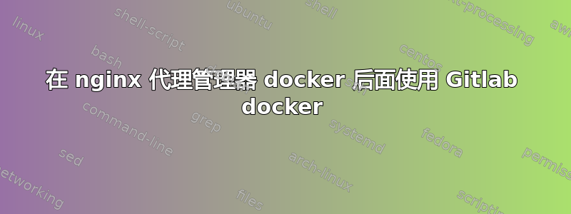 在 nginx 代理管理器 docker 后面使用 Gitlab docker