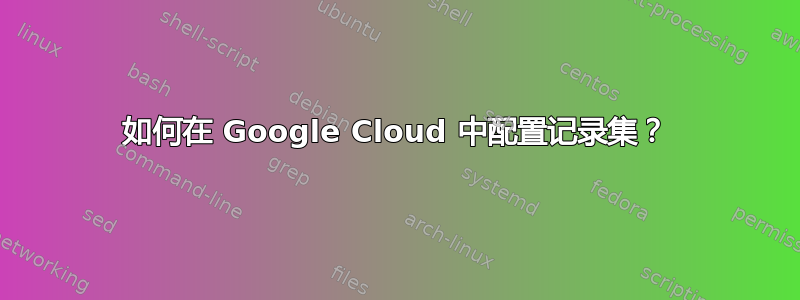 如何在 Google Cloud 中配置记录集？