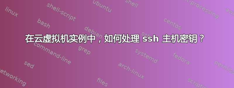 在云虚拟机实例中，如何处理 ssh 主机密钥？