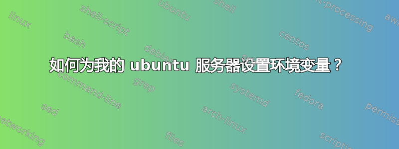 如何为我的 ubuntu 服务器设置环境变量？