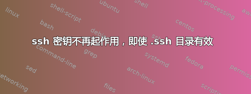 ssh 密钥不再起作用，即使 .ssh 目录有效 