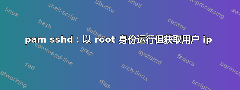 pam sshd：以 root 身份运行但获取用户 ip