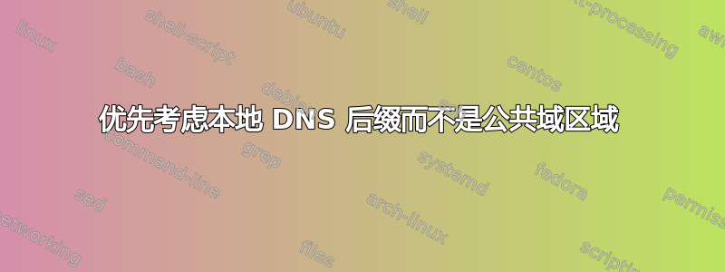 优先考虑本地 DNS 后缀而不是公共域区域