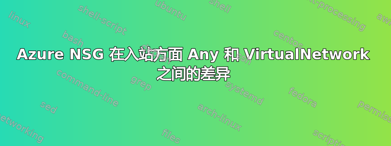 Azure NSG 在入站方面 Any 和 VirtualNetwork 之间的差异