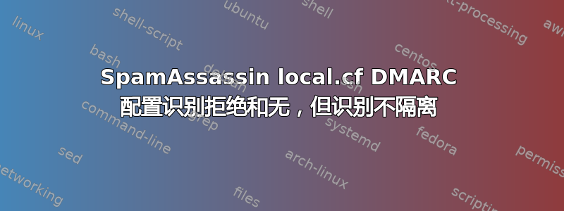 SpamAssassin local.cf DMARC 配置识别拒绝和无，但识别不隔离