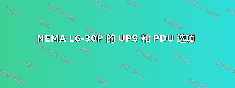 NEMA L6-30P 的 UPS 和 PDU 选项