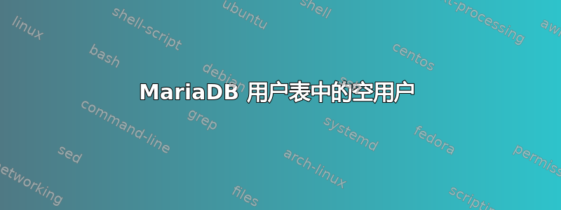 MariaDB 用户表中的空用户