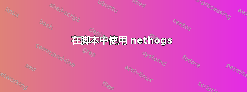 在脚本中使用 nethogs