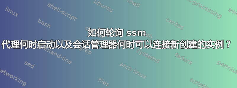 如何轮询 ssm 代理何时启动以及会话管理器何时可以连接新创建的实例？