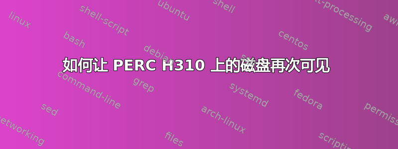 如何让 PERC H310 上的磁盘再次可见