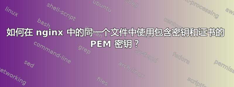 如何在 nginx 中的同一个文件中使用包含密钥和证书的 PEM 密钥？