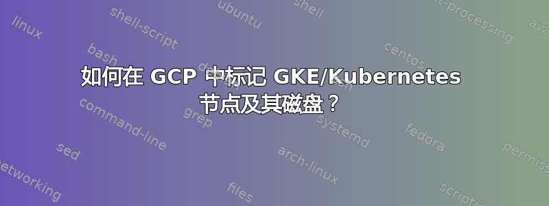 如何在 GCP 中标记 GKE/Kubernetes 节点及其磁盘？