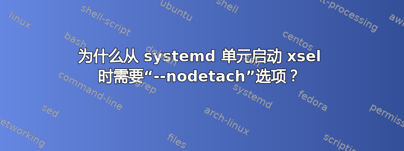 为什么从 systemd 单元启动 xsel 时需要“--nodetach”选项？