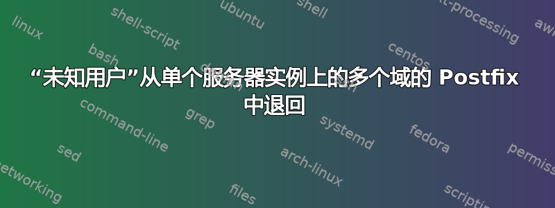 “未知用户”从单个服务器实例上的多个域的 Postfix 中退回