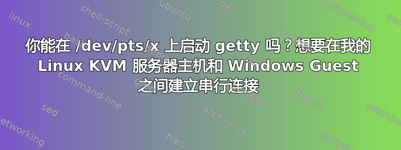 你能在 /dev/pts/x 上启动 getty 吗？想要在我的 Linux KVM 服务器主机和 Windows Guest 之间建立串行连接