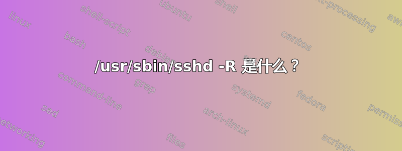 /usr/sbin/sshd -R 是什么？