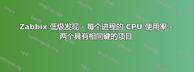 Zabbix 低级发现 - 每个进程的 CPU 使用率 - 两个具有相同键的项目