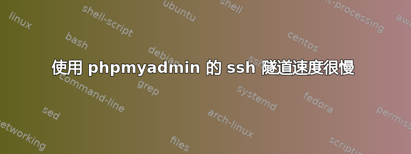 使用 phpmyadmin 的 ssh 隧道速度很慢