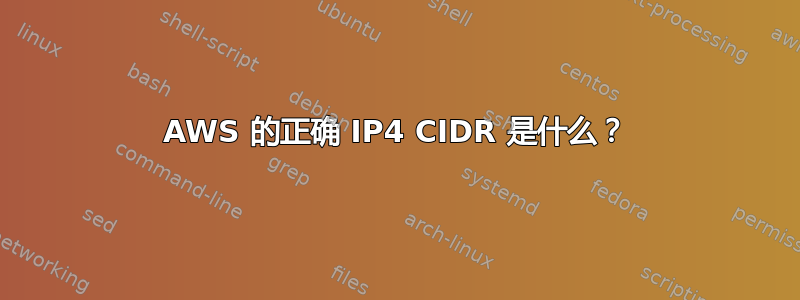 AWS 的正确 IP4 CIDR 是什么？