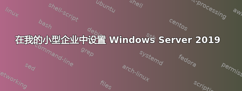 在我的小型企业中设置 Windows Server 2019 