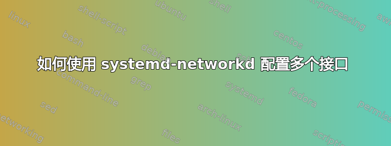 如何使用 systemd-networkd 配置多个接口