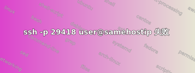 ssh -p 29418 user@samehostip 失败