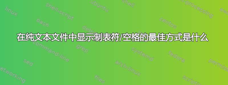 在纯文本文件中显示制表符/空格的最佳方式是什么