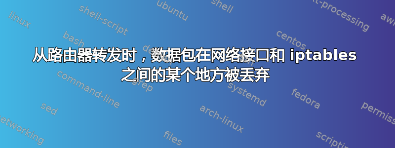 从路由器转发时，数据包在网络接口和 iptables 之间的某个地方被丢弃