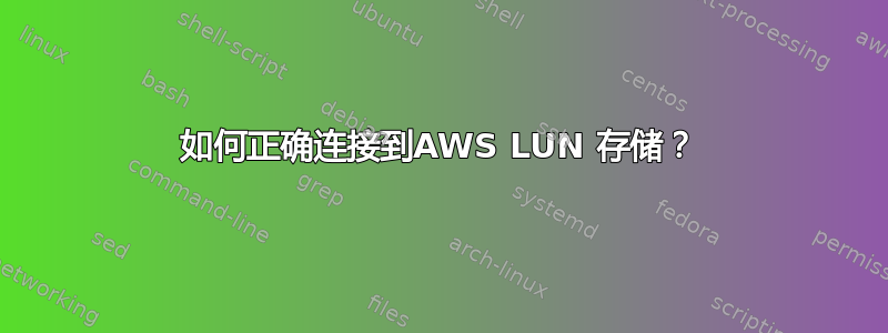 如何正确连接到AWS LUN 存储？