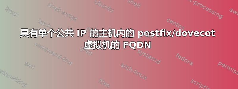 具有单个公共 IP 的主机内的 postfix/dovecot 虚拟机的 FQDN