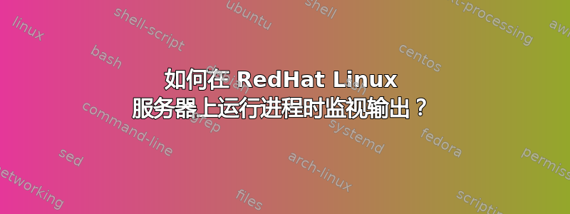 如何在 RedHat Linux 服务器上运行进程时监视输出？