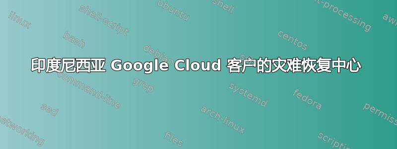 印度尼西亚 Google Cloud 客户的灾难恢复中心