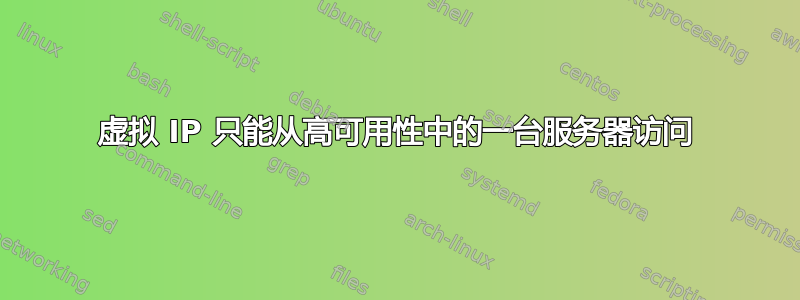 虚拟 IP 只能从高可用性中的一台服务器访问