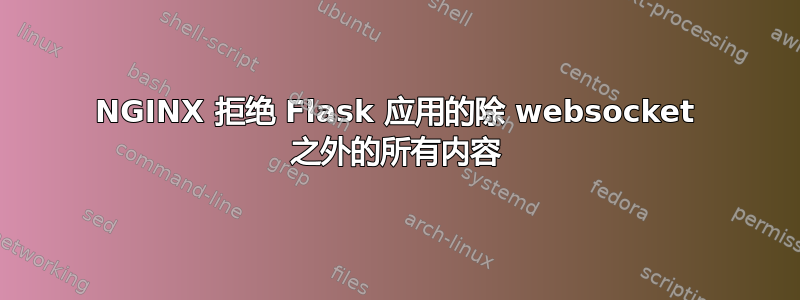 NGINX 拒绝 Flask 应用的除 websocket 之外的所有内容