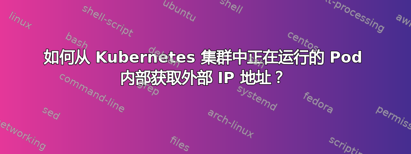 如何从 Kubernetes 集群中正在运行的 Pod 内部获取外部 IP 地址？