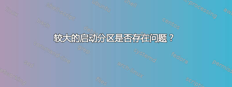 较大的启动分区是否存在问题？